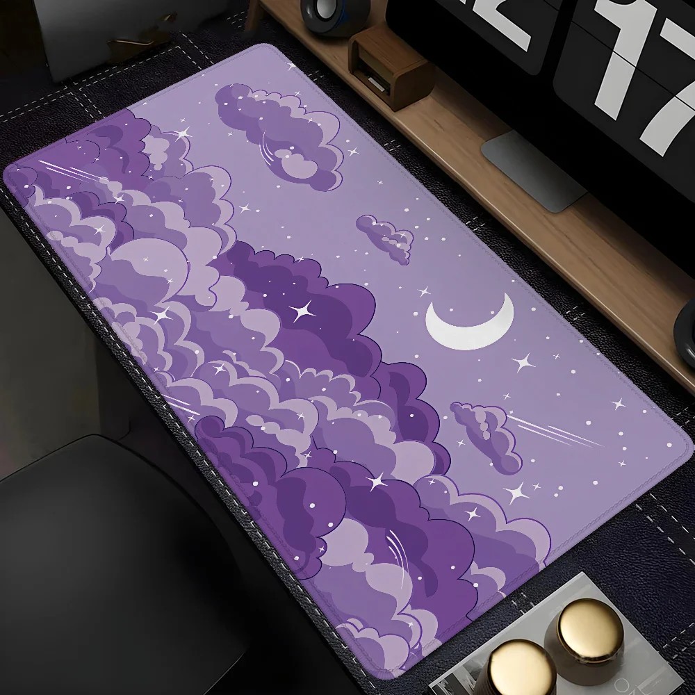 VIKAMA Alas Mouse Besar Motif  - Tradescantia Purple ulasan dan harga