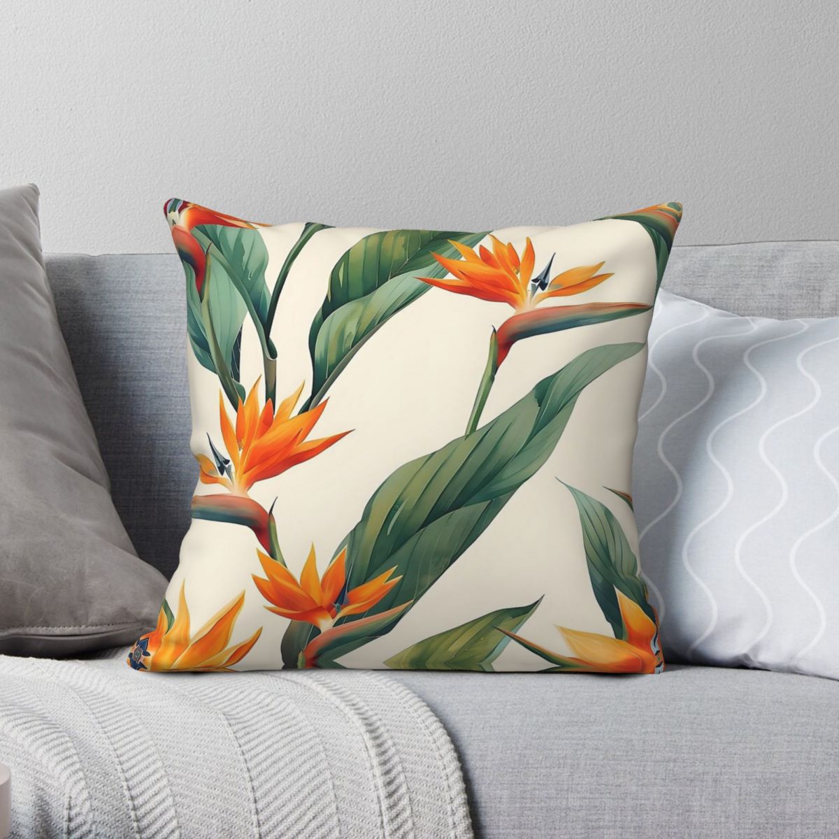 Sarung Bantal Persegi Bird Of  - Bird Paradise Strelitzia ulasan dan harga